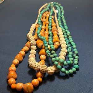 Multiple chunky beaded necklaces